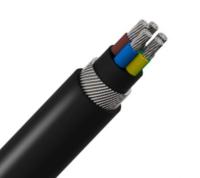 Fil d'acier de XLPE de conducteur en aluminium blindé triphasé de câble électrique