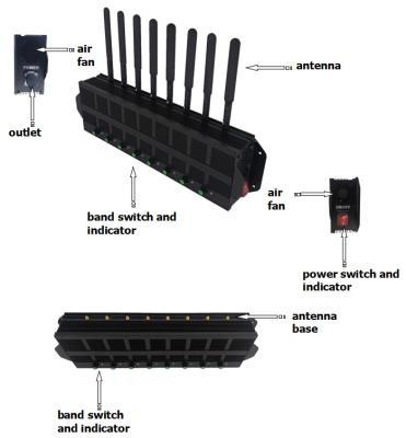 Jammer móvel do sinal do telefone celular do construtor da radiofrequência G/M/4g para grandes áreas