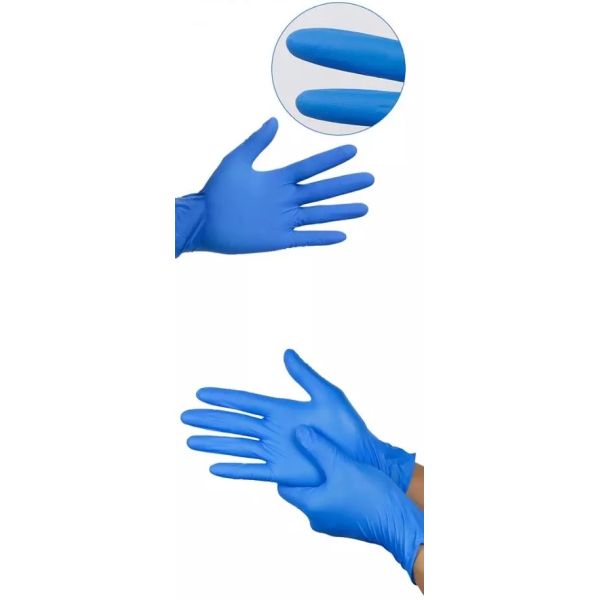 Голубая перчатка нитрила рассмотрения Dispsoable пудрит свободный 12 дюйма для медицинского использования