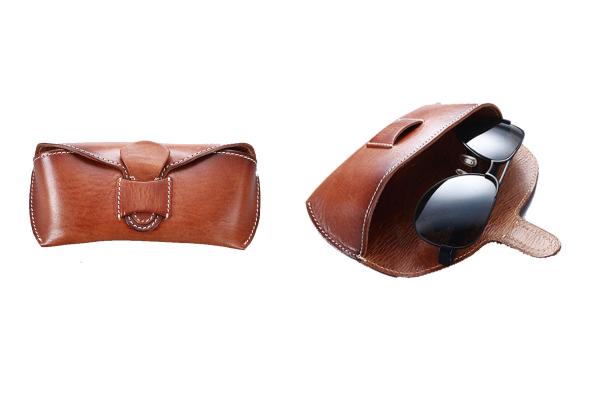 Manual Genuine Leather Sunglasses Case Unique Design Suitable For Unisex