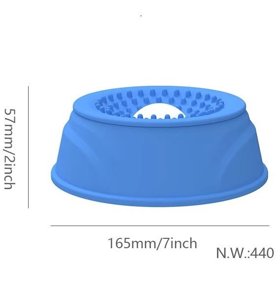 Silicone Slow Feeder Dog Bowl Anti Choking Rolling Ball Non-Slip Suction Base