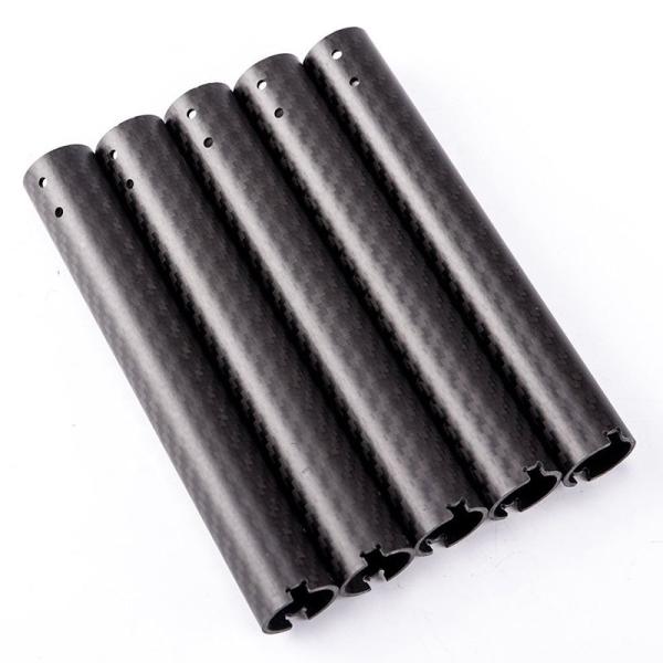 Tubos de fibra de carbono acabados de tecido de fibra de twill de baixa condutividade térmica