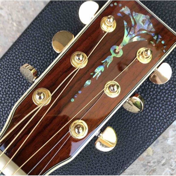 KOA wood classic acoustic guitar,Life tree Ebony Fingerboard,Abalone inlays and binding,China 41 inchs acoustic