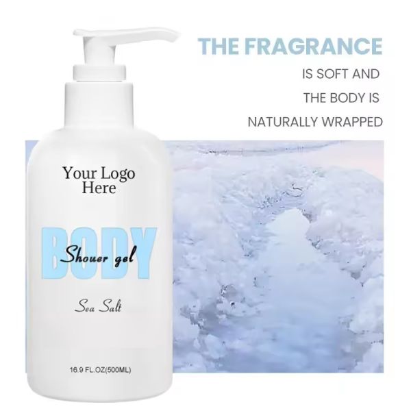 Branqueador Nutritivo Limpeza do corpo Esfregar pele Hidratante Refrescante Gel de chuveiro de sal marinho