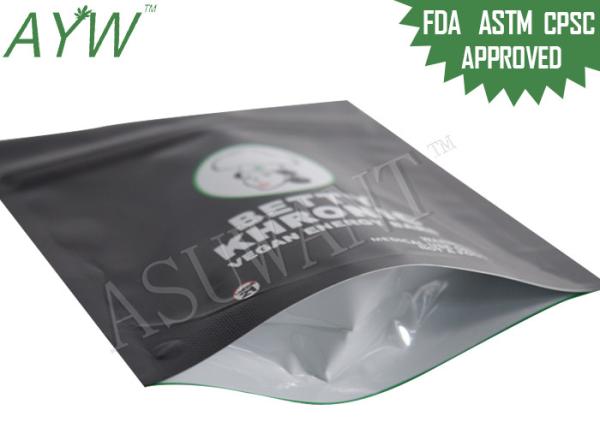 Opaque Plastic Lockable Medication Bag , Stand Up k Bags For Vegan Energy Weed