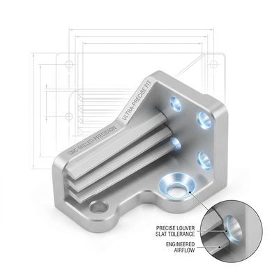 Precision CNC Machined Sheet Metal Ventilation Louvers Custom Air Vent Grilles OEM Service