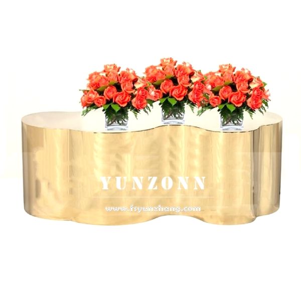 Gold Hollywood Unique Creative Design Coffee Table Luxury Metal Stump Type Center Table for Home Dining and Living Room Use