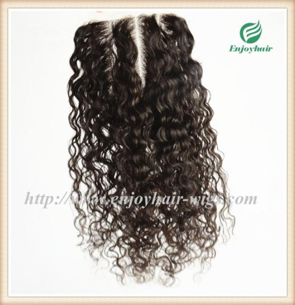 Lace top closure 5''x5''brazilian virgin hair natural color wave 10''-24''L three way