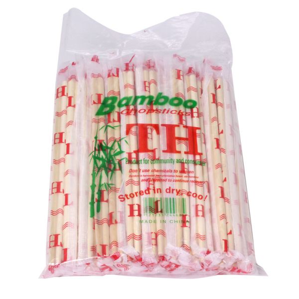 9Inch Printed Round Smooth Disposable Bamboo Chopsticks With Logo