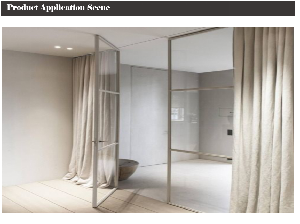 Aluminium Casement Doors Double Hollow Glass Grill With Retro Gold Handle