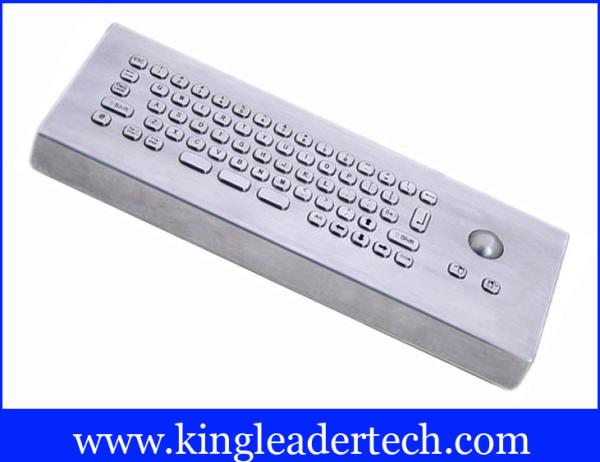 IP65 Small Foot-Print Industrial Desktop Keyboard With Mini 25mm Diameter Trackball