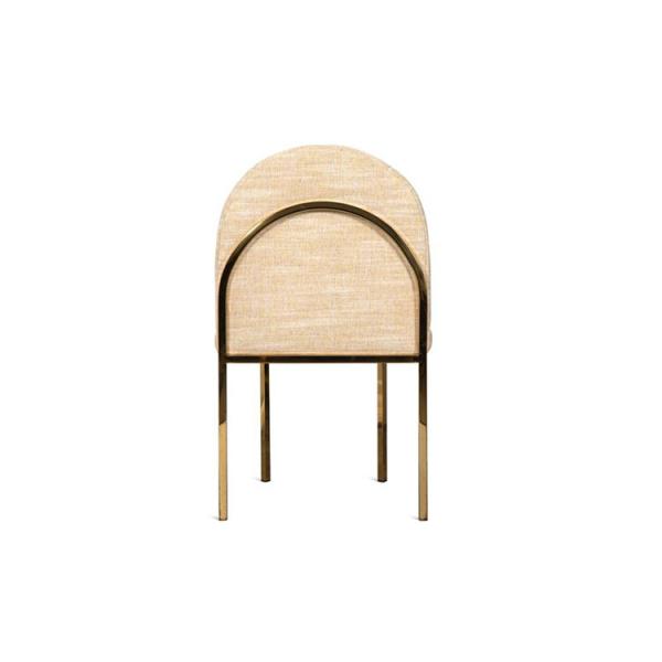 home furniture Dining Chair in Bule Channel Tufted Velvet fabric back with 4 metal golden brass leg