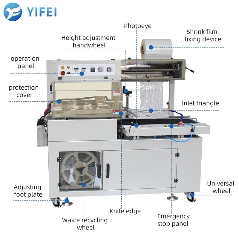 Fruit and Vegetable Tray Stretch Cling Film Shrink Wrapping Packaging Machine Semi Automatic Heating Tunnel Pack Machine