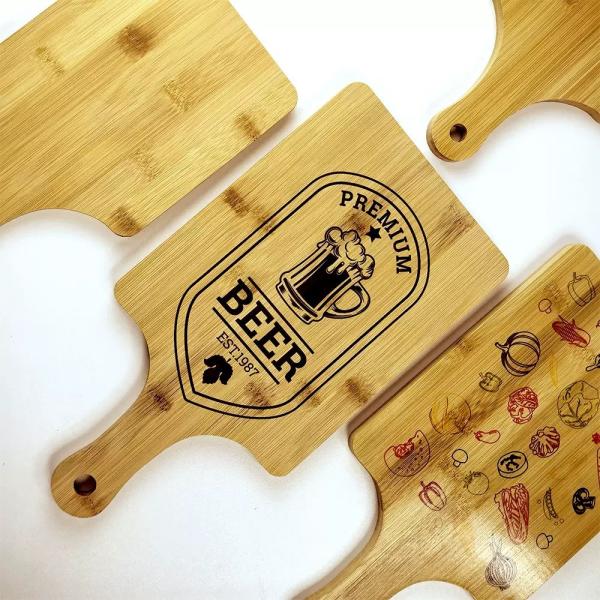 Sublimation Printing Bamboo Wood Pizza Tray Wood Steak Serving Plate