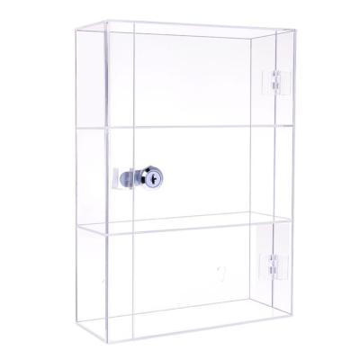 Clear Custom Acrylic Display Cabinet With Lock Clear Case Lockable 25cmx8cm