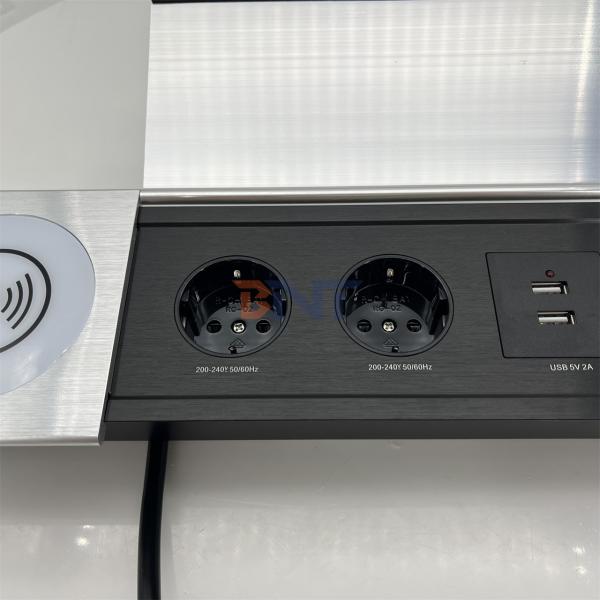 Multifunctional Power Socket with USB and Sliding Cover - Perfect for Office Desks and Workstations