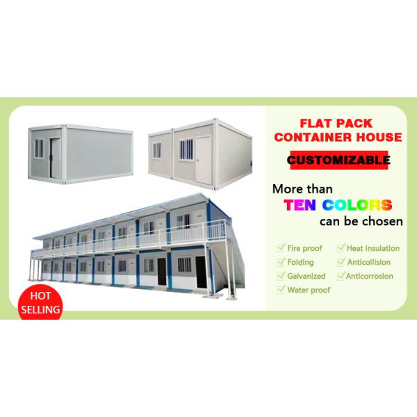 Movable 20ft Flat Pack Foldable Container House Fast Assembly Wind Resistant