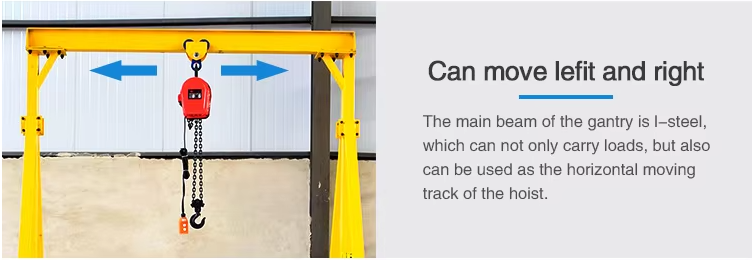 Electric Mobile Portable Adjustable Mini Gantry Crane without Rail Mounted
