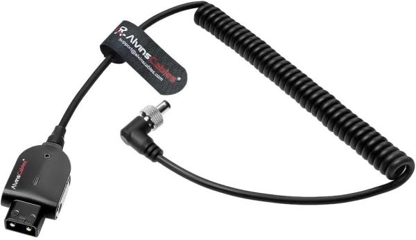 Alvin's Cables Atomos Ninja V D-tap Cable d'alimentation, 1,6-4 pieds Smart Dtap pour verrouiller le DC 2.1 câble enroulé à angle droit pour l'assistance vidéo Blackmagic, pour Hollyland Mars 400S, Ultra Soft