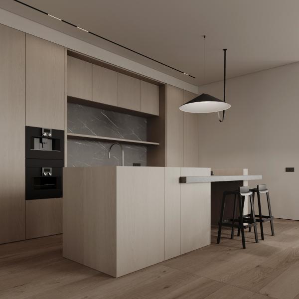 Modern Island Kitchen Designs Complete Metal PET Laminate Glossy Kitchen Cabinets MDF Lacquered Glass Includes Faucet