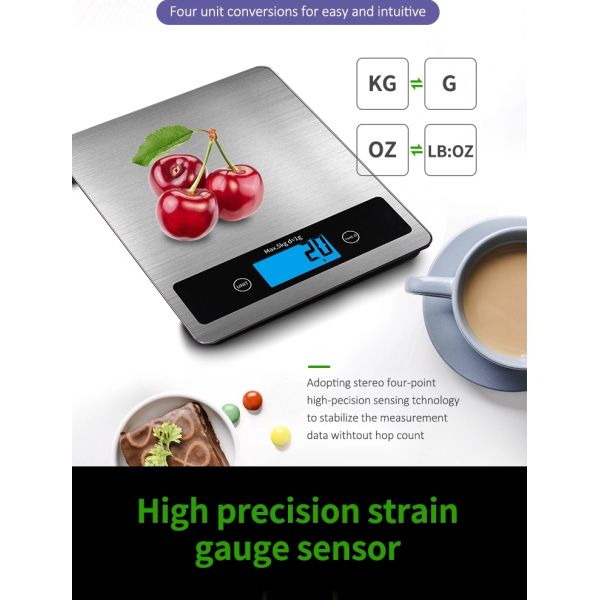 Anti - Finger Steel Platform Digital Kitchen Weighing Scale