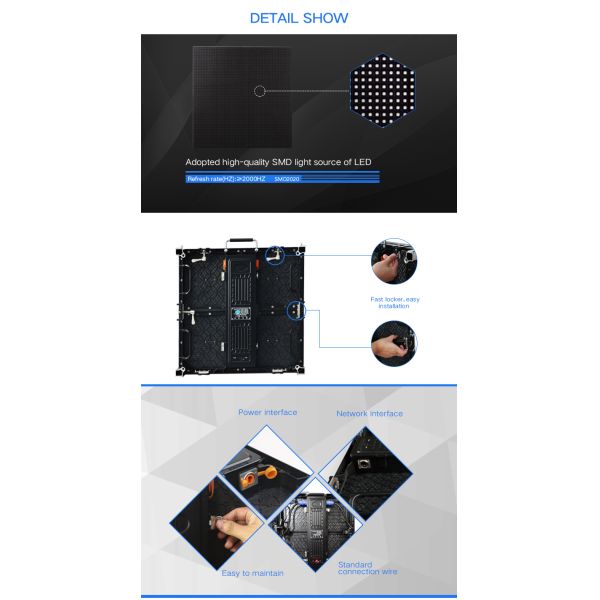 Super Bright Rental LED Display SMD Indoor Full Color P3.91 For Meeting Room
