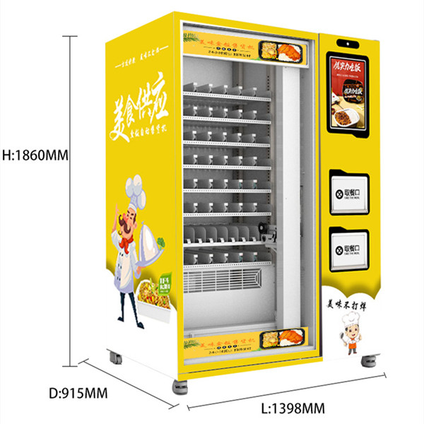 Automatic fast food breakfast meal lunch box hot food vending machine heating