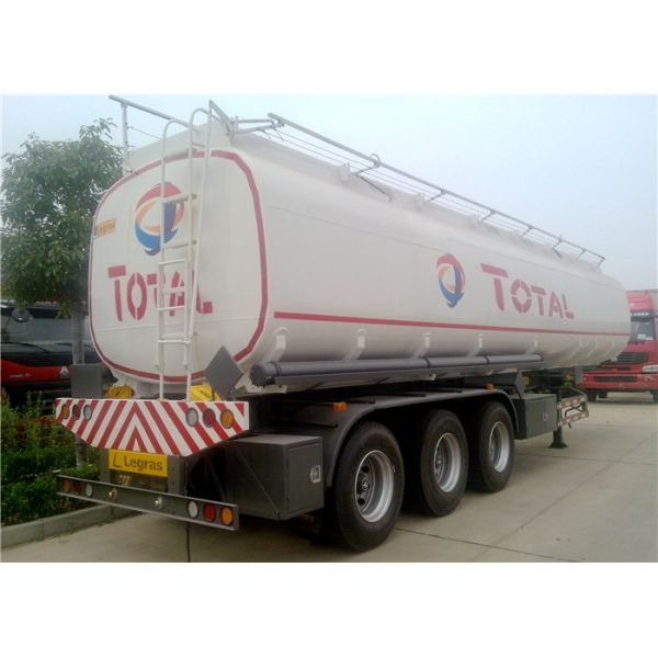 Heavy Duty 3 Axle 45000L Oil Tanker Semi Trailer 4 Compartments 45M3 For Transporting Oil