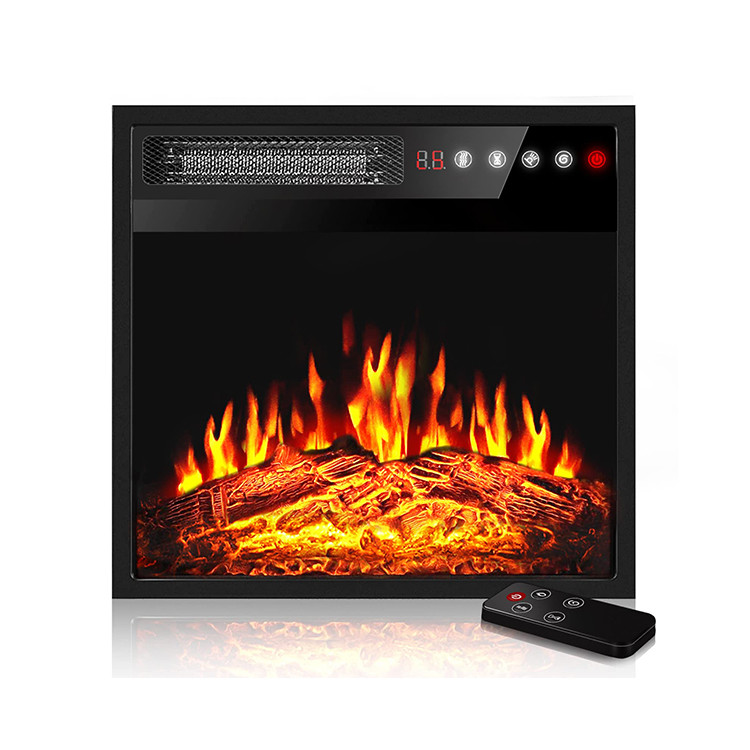 18 Inch Electric Fireplace Wall Mounted with Adjustable Thermostat and Remote Control