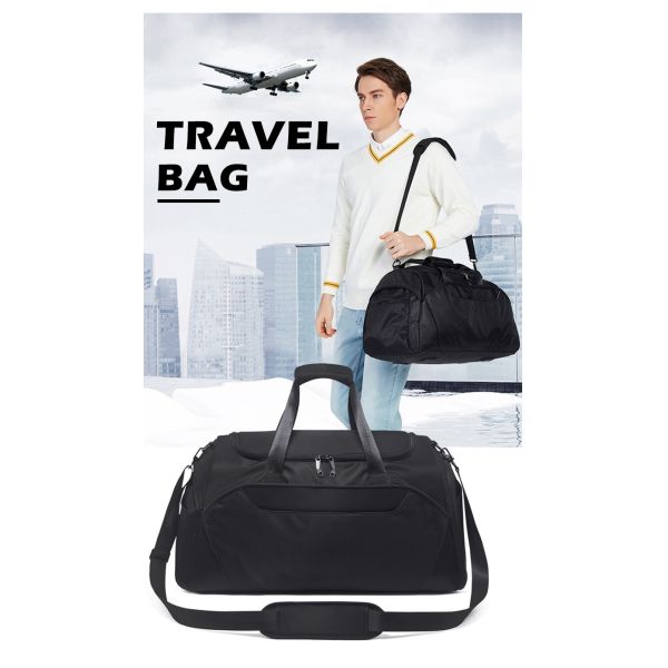 Black Crossbody 55L Duffle Bag Travel Luggage Handbag 1.1KG