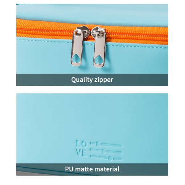 Portable PU Hanging Cosmetic Bag Ladies Cute Waterproof Hanging Toiletry Bag