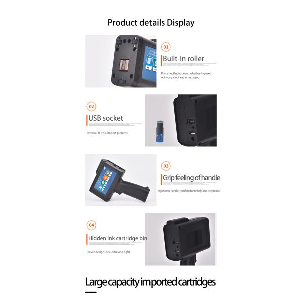 Mini QR Date Logo Handheld Printer Gun for Bottle Glass Plastic Wood Metal in English