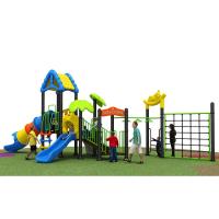 Ensemble extérieur de glissière de terrain de jeu d'enfants avec le tube transparent