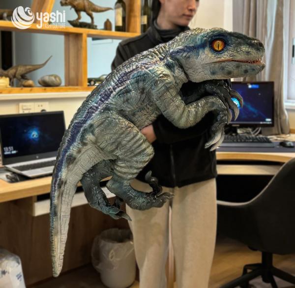 Silicone Baby Velociraptor Hand Puppet Interactive 100*25*40CM