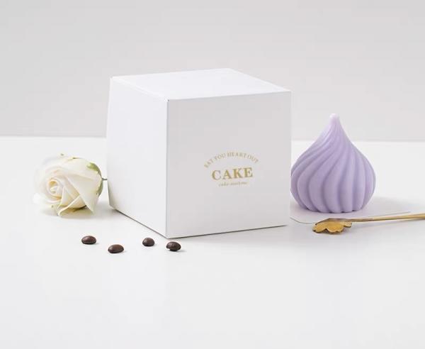 White Square Bakery cake folding carton Sturdy Elegant for Cake Presentation
