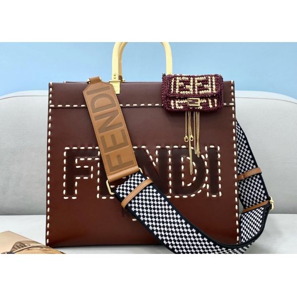 Stitching Womens Leather Tote Shopper Bag Blue With Single Shoulder Strap