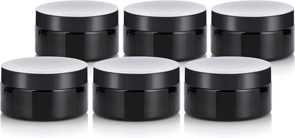 500ml Black Plastic Screw Cap Jars For Food Cosmetic Cream