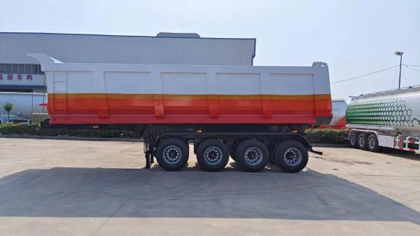 3/4 Axle 60 Tons Stone Transportation Tipper Semi Trailer Self Discharge End Dumping Truck Trailer