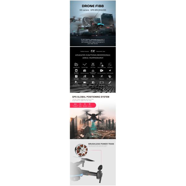 Folding 5G Brushless GPS Drone with 6K HD Camera and 90 Degree Dual Lens Remote Control