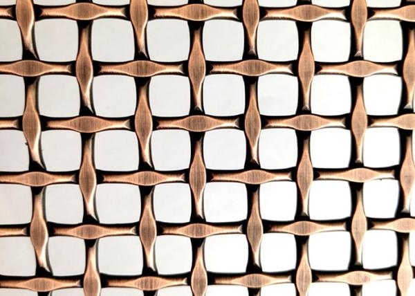 Burnished Brass Crimped Decorative Woven Metal Mesh 1.5m Width