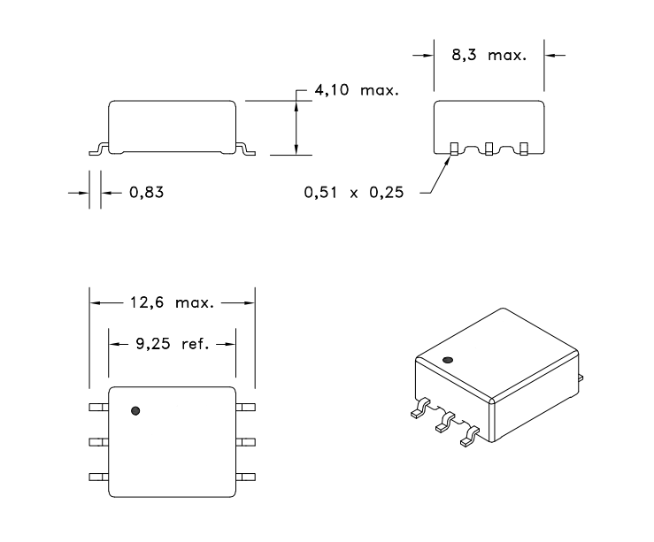 750315371 пушпульный амортизатор трансформаторов 2.5kv для рельса силы USB