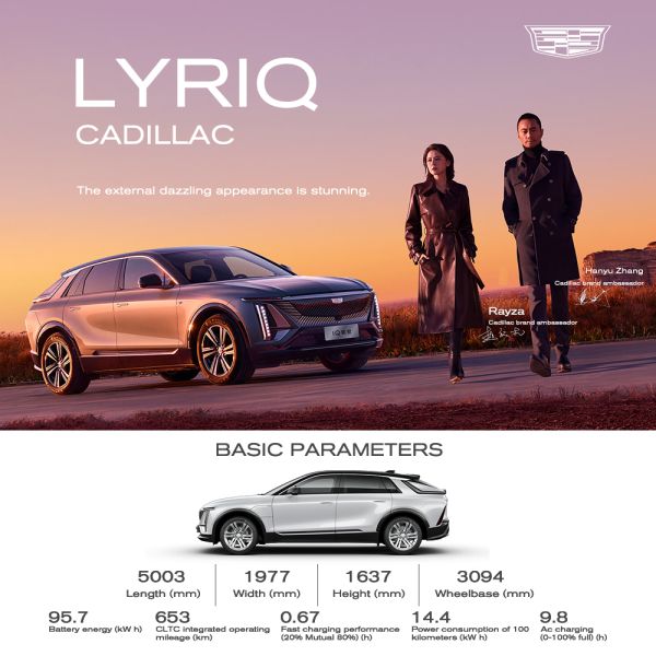 Speed 653km Electric Luxury Ca-dillac IQ Rave SUV -Made Energy Car with 3094mm Wheelbase and 608kWh Battery Capacity