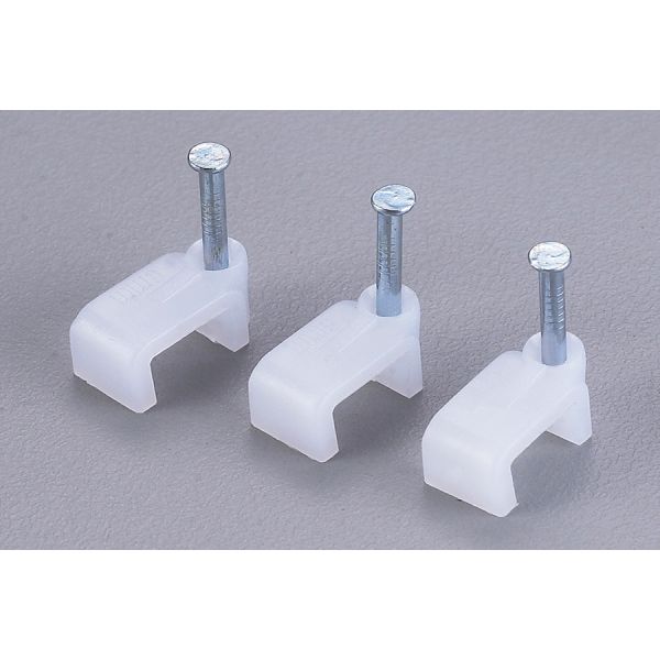 DEMOELE XINGO China supplier PE steel nail 6mm electric plastic Circle Flat Cable Clips ,wire clip to fix wire on wall