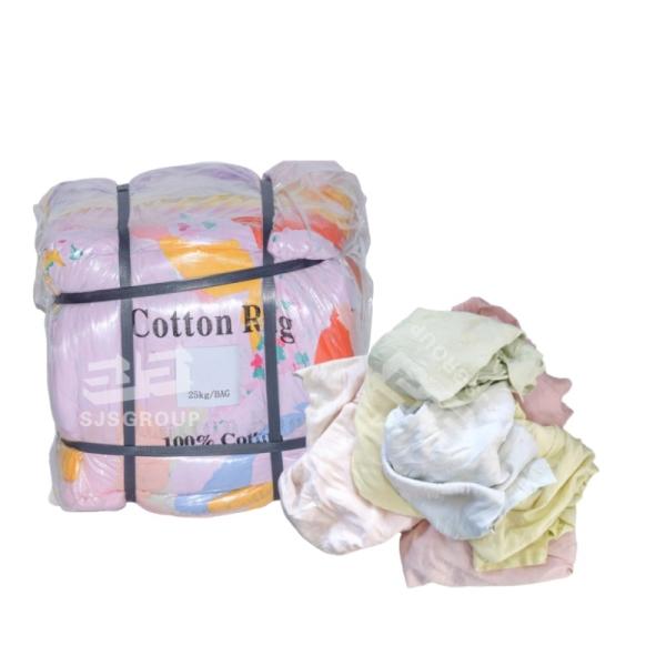 Factory Price Light Color Mixed Printed T Shirt Rags Cotton High Quality Shop Wiping Rags used cotton wiper rags
