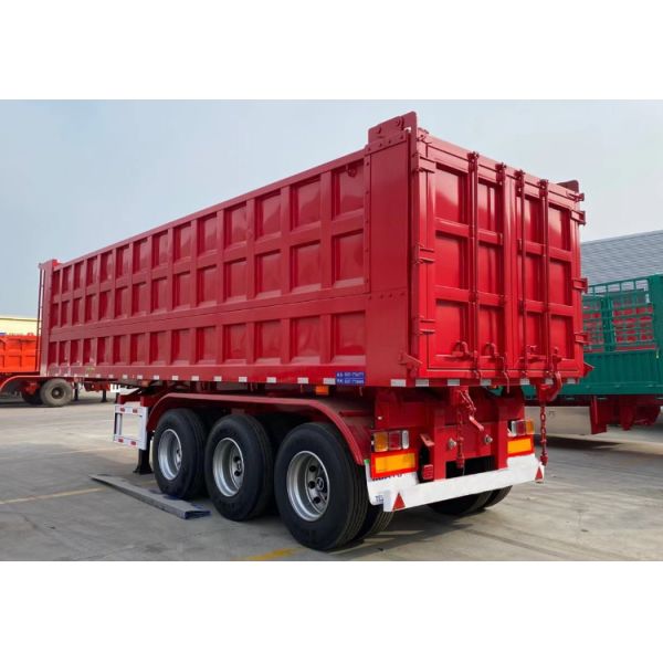 Customized Request 3 Axles Rear Hydraulic Dump Truck Tipping Semi Trailer for Russia