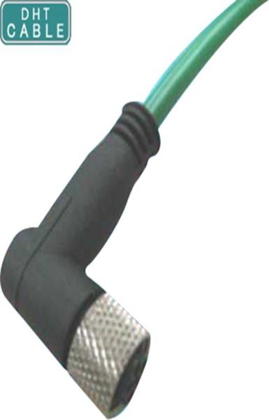 Round Wire Outside Female Waterproof Electrical Cable 6 Pin IP68 IEC61076-2-101 Standard