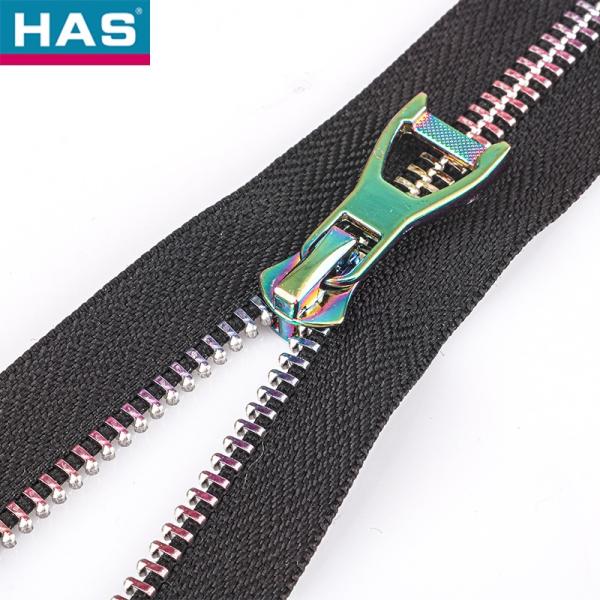 Clothing Essential Colored Gradient Copper-Tooth Metal Zipper with Open Tail Material Type Brass