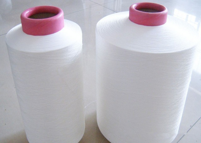 Low Stretch Full Dull Polyester DTY Yarn 150D / 144F Raw White AA Quality For Label