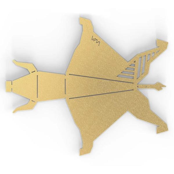 OEM Peças personalizadas de chapa de metal corte a laser personalizado dobra de latão Origami escultura de touro arte moderna de metal