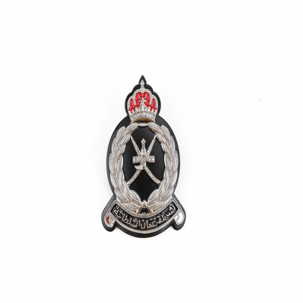 Gold Bar Embroidery Police Metal Badge Silk Blazer thickness 1.2-5mm